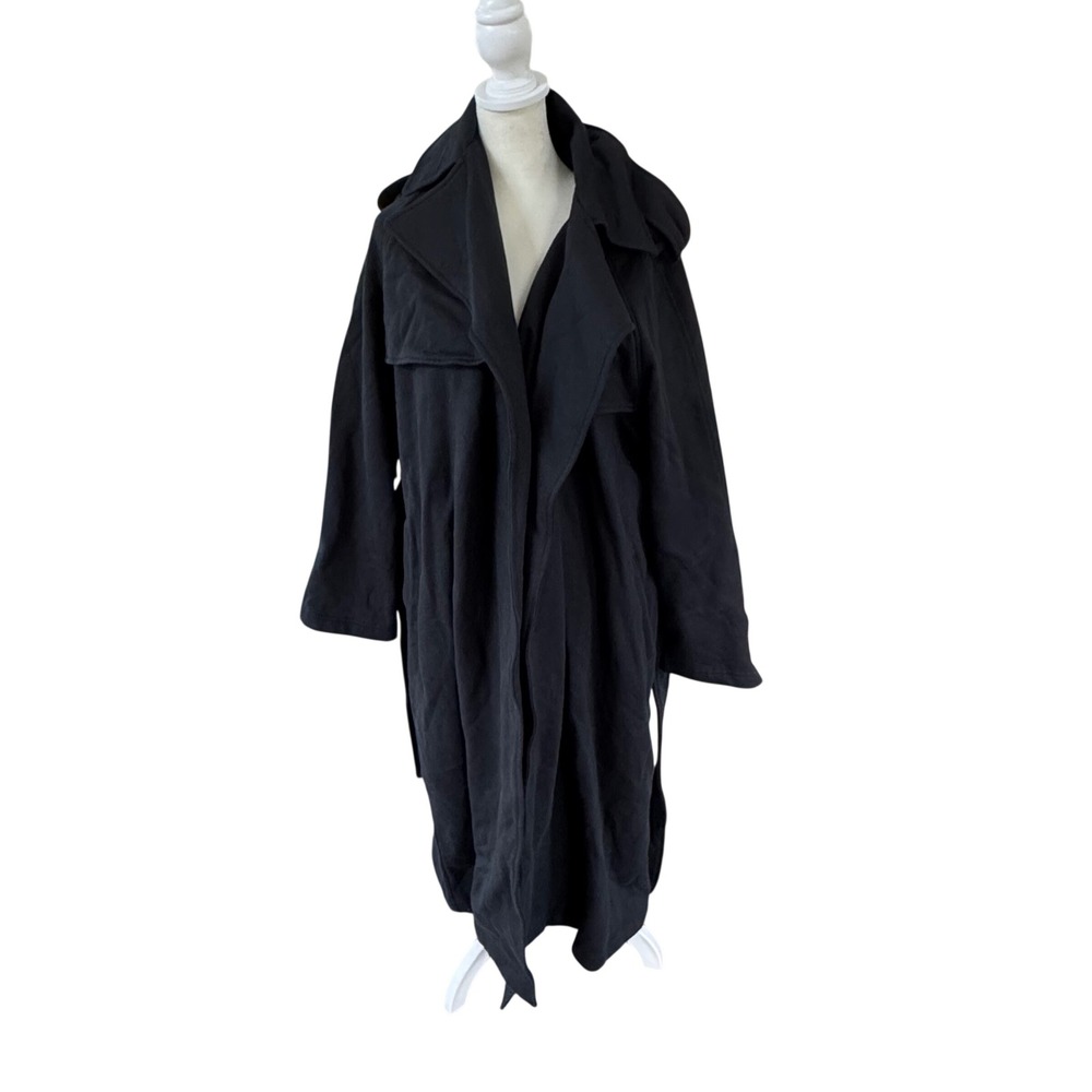 SKIMS Boyfriend Fleece Trench Coat Onyx Black LS-LST-8018W Womens XS